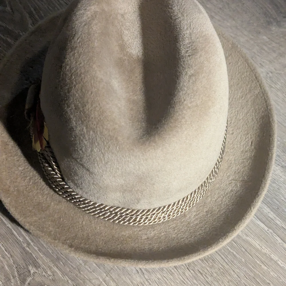 Classic Tan Fedora with Feather Accent - Picture 4 of 9